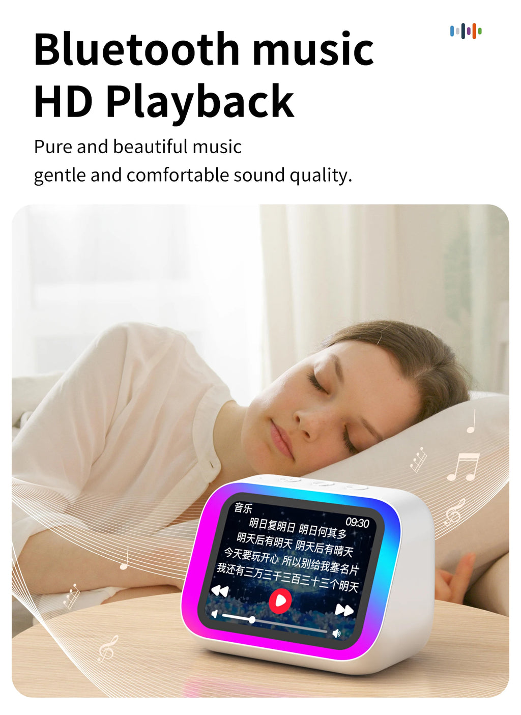 AI Smart Bluetooth 5.4 Speaker Voice assistant HDTouch Screen Display Electronic Album Alarm Clock Hi-fi Stereo Sound