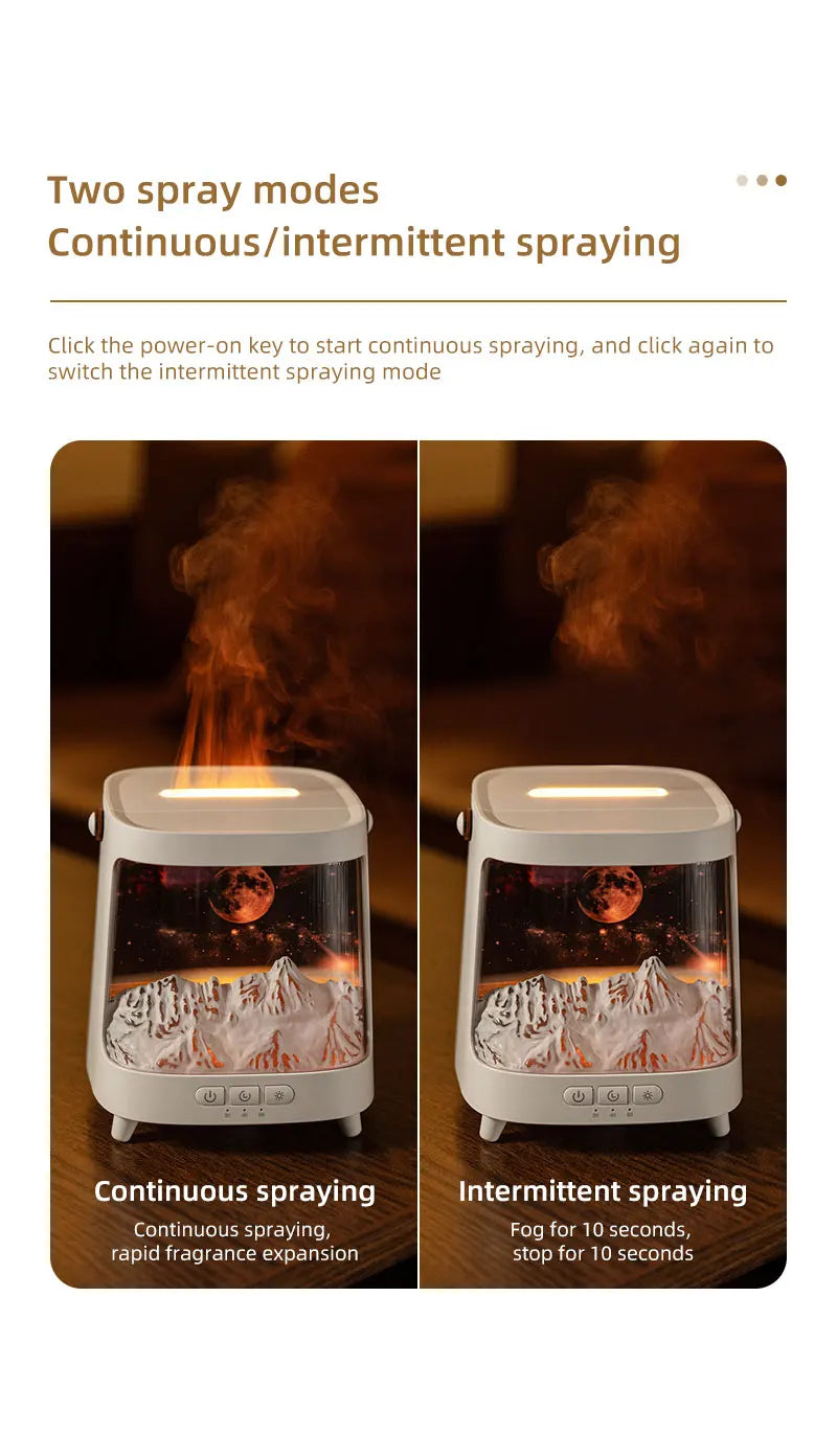 Portable Table Light With Flame Aroma Humidifier For Bedroom Decoration Galaxy Atmosphere Colorful Flame Night Light For Room