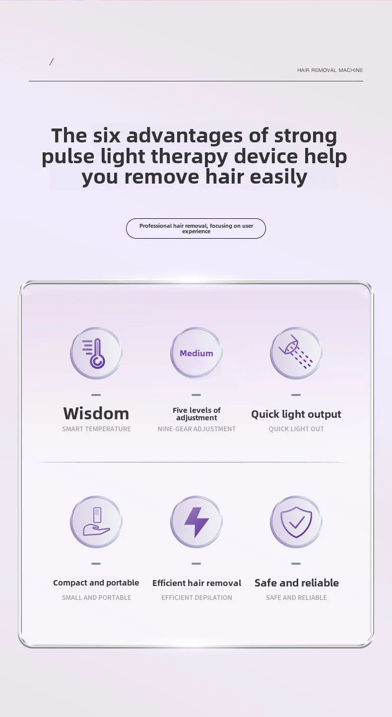 Portable IPL Laser Hair Removal Device with Ice Cooling System Painless for Smooth Skin