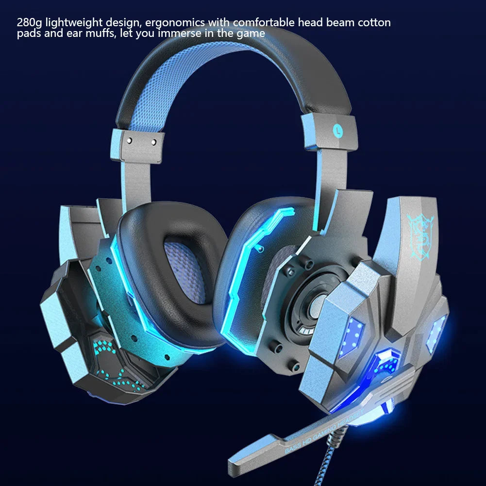 New Professional Wired Gaming Headphones With Microphone Led Light For Computer PS4 PS5 Xbox Bass Stereo PC Gaming Headset Gifts