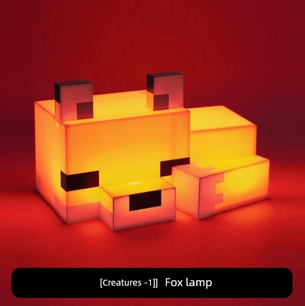 My World Torch Lamp Hand-Made Model MC Surrounding the Game Fox Salamander Ore Lamp Toy Small Night Lamp Ornaments