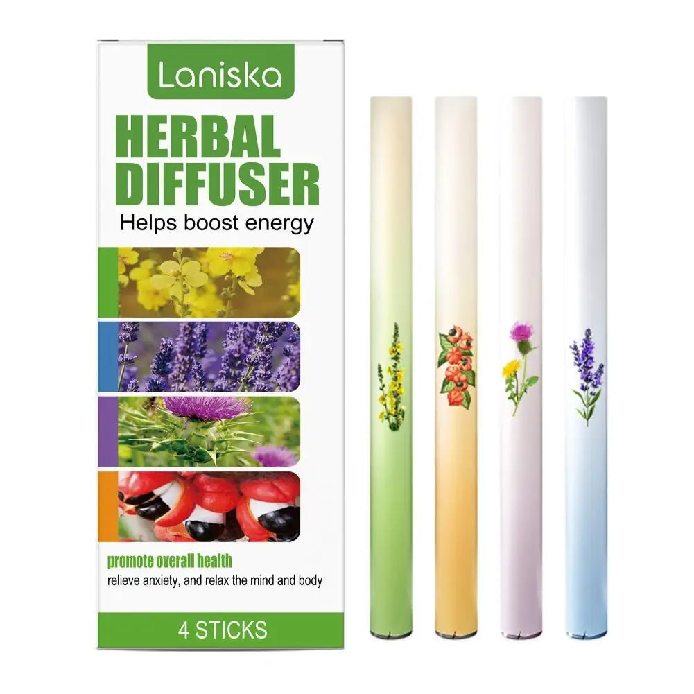 Herbal Diffuser Natural Herbal Energy Bar Lung-Clearing Ingredients Improve Respiratory Health Relieves Fatigue 4bars/Box