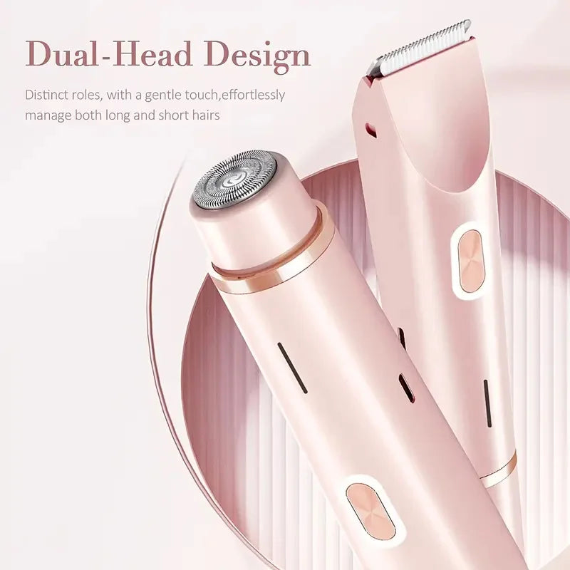 2-in-1 dual head women's electric shaver, women's electric hair clipper, women's electric trimmer, ideal New Year gift