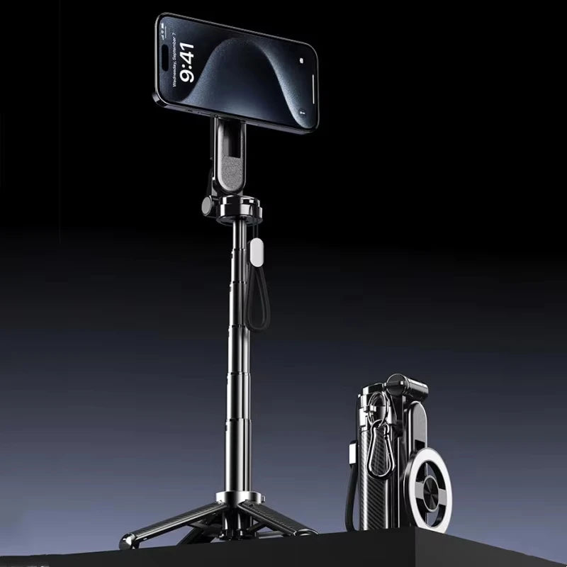 4-in-1 Multifunctional Magnetic mini Selfie Stick with 360° Rotation Wireless Bluetooth Control Magnetic Phone Holder