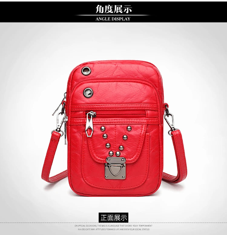 Mobile Phone Bag for Women 2024 New Fashion Soft Leather Diagonal Straddle Small Bag Multi layered Mini Zero Wallet Versatile Li