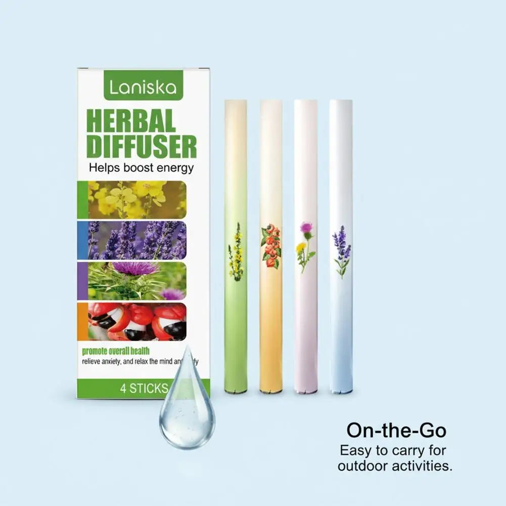 Herbal Diffuser Natural Herbal Energy Bar Lung-Clearing Ingredients Improve Respiratory Health Relieves Fatigue 4bars/Box