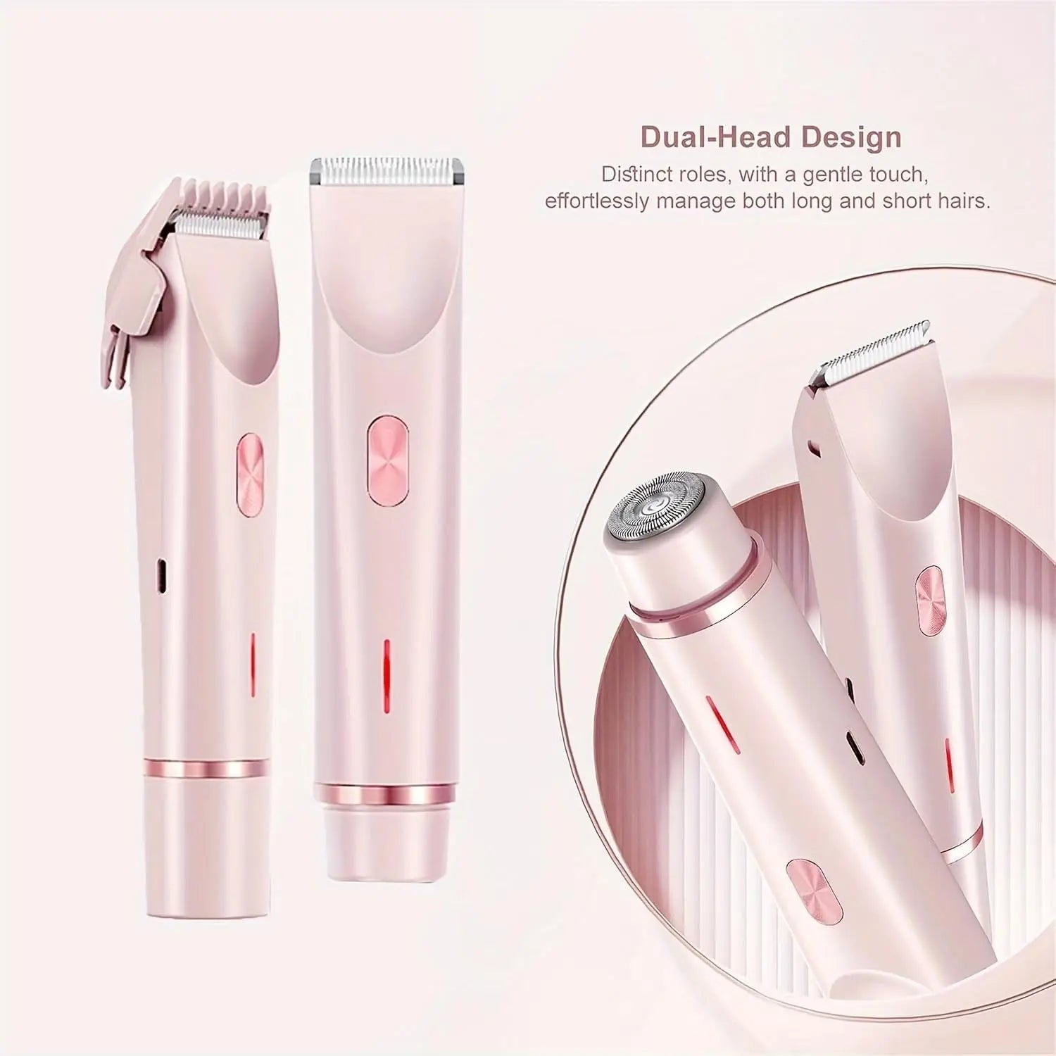 2-in-1 dual head women's electric shaver, women's electric hair clipper, women's electric trimmer, ideal New Year gift