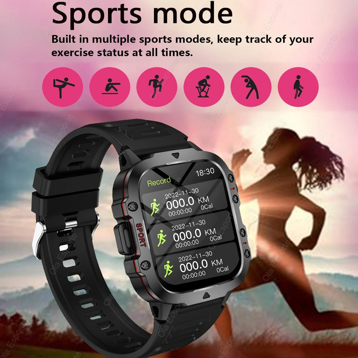 New Military GPS Smartwatch LED Flashlight Fitness IP68 Waterproof Outdoor Sports Tracker Bluetooth Calls Smart Watch Men Women