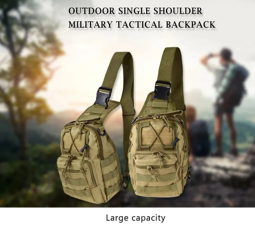 Men's outdoor Chest bag Camouflage Shoulder Bag Sling Backpack 900D Oxford Mountaineering Camping Fishing Trekking