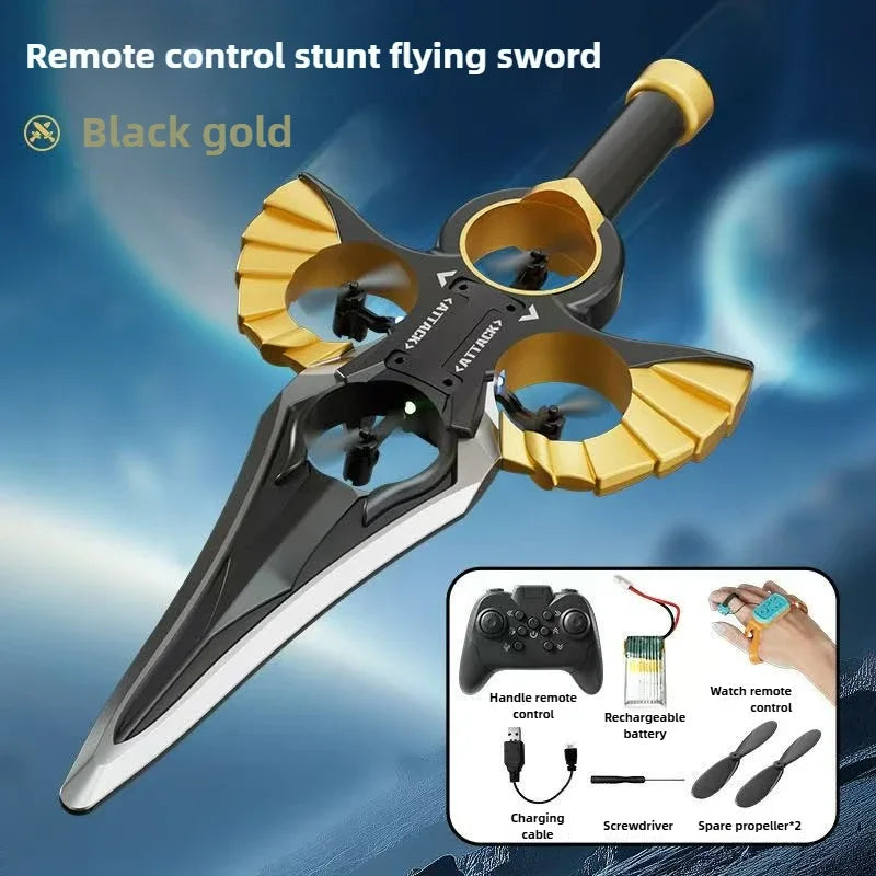 RC Flying Sword Glider Drone with Hand Wave & Controller Mode, 3-Speed Stunt Plane for Kids,Teens & Adults,LED Lights,Aerial Fun
