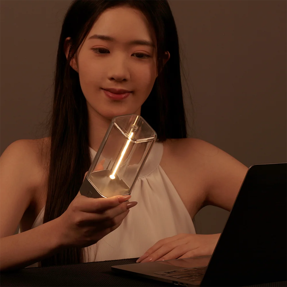 LED Minimalist Cordless Table Lamps 3 Levels Dimmable Rechargeable Camping Atmosphere Light Magnetic Filament Wireless Lamp