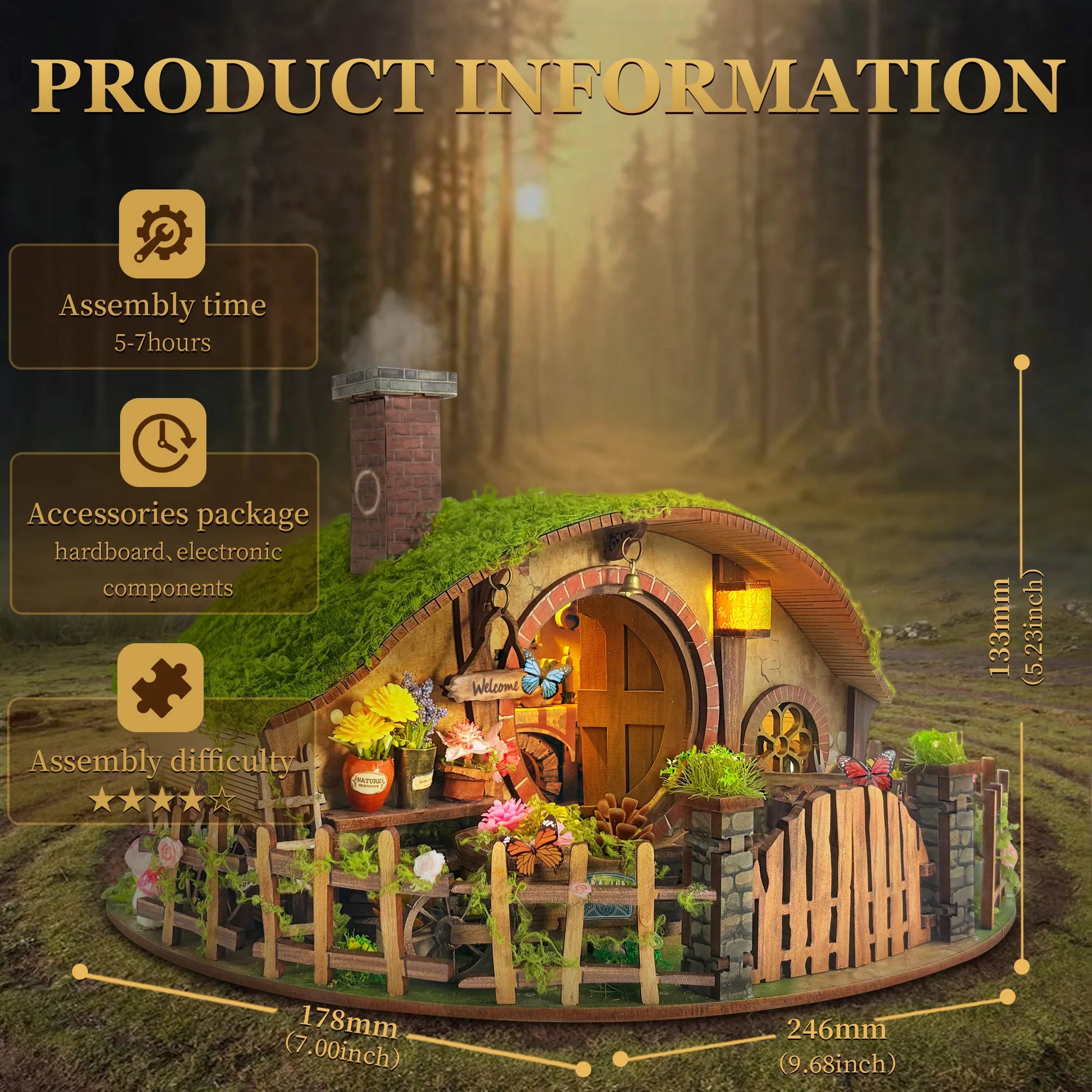 NEW DIY Wooden Magic Ring Casa Doll Houses Miniature Model Kits Handmade Dollhouse with Furniture for Friends Birthday Gifts