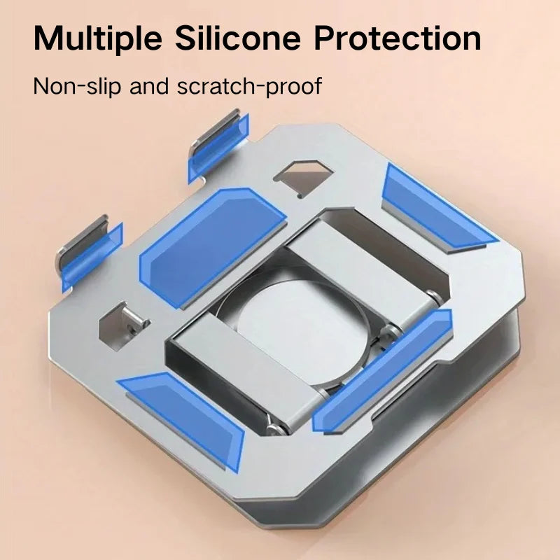 360° Rotatable Metal Tablet Stand Adjustable Foldable Desktop Stand Holder Heat Dissipation Compatible For Tablet Computer