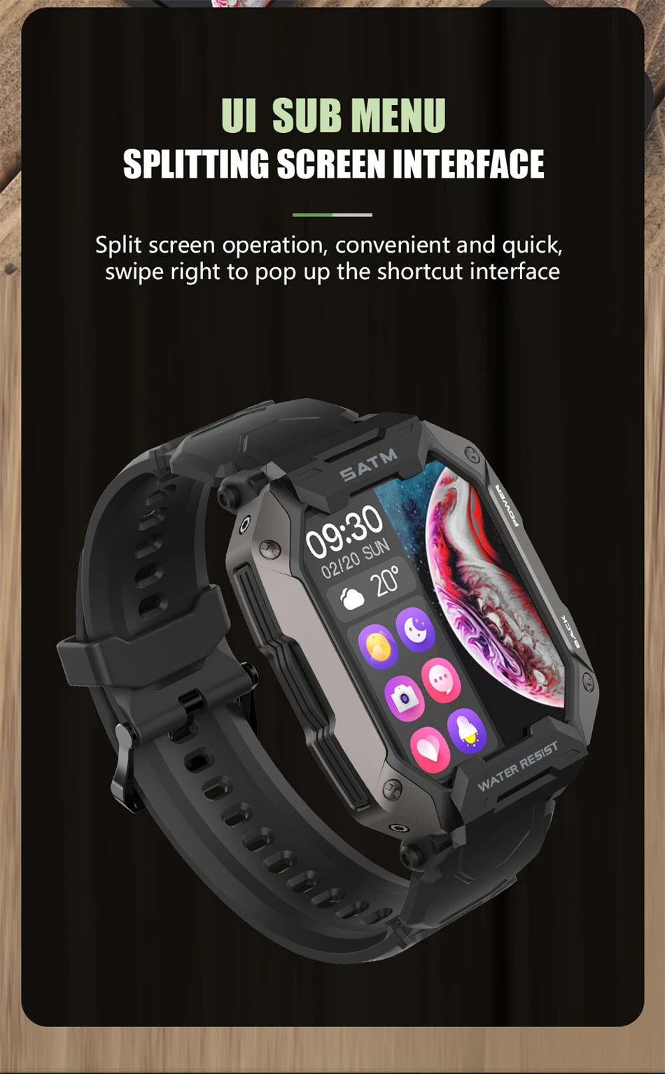 Smart Watch Men Swim IP68 ATM Waterproof Smart Clock Outdoor Sports Fitness Tracker Health Monitor Smartwatch For Android IOS