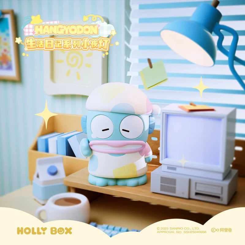 Genuine Sanrio Hangyodon Life Diary Series Light Night Blind Box Toys Anime Hangyodon Ugly Fish Girls Room Night Lamp Decor Gift