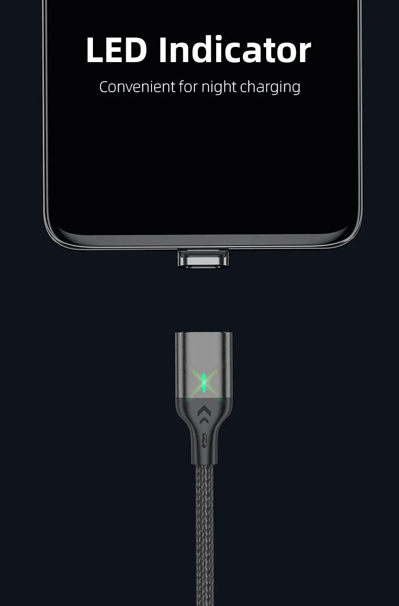 AUFU Magnetic Charge Cable 3A Fast Charging USB Type C Cable Magnet Micro USB Data Charging Wire Mobile Phone for iPhone Xiaomi