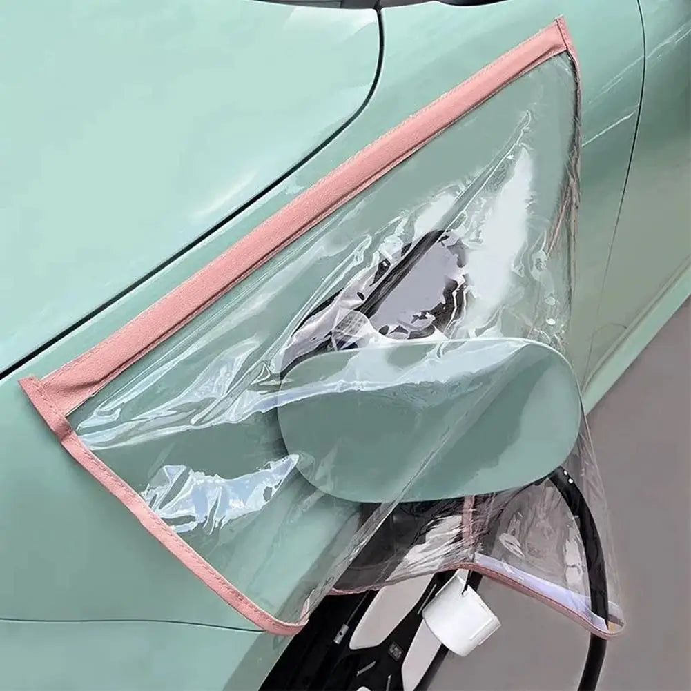 EV Charger Plug Rain Cover Magnet Transparent Charging Port Waterproof Protective Cover  Car Charging Accessories