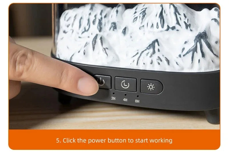 D631 Aurora Flame Humidifier Essential Oil Diffuser 200ml LED Light Remote Control Timing Spray USB-C