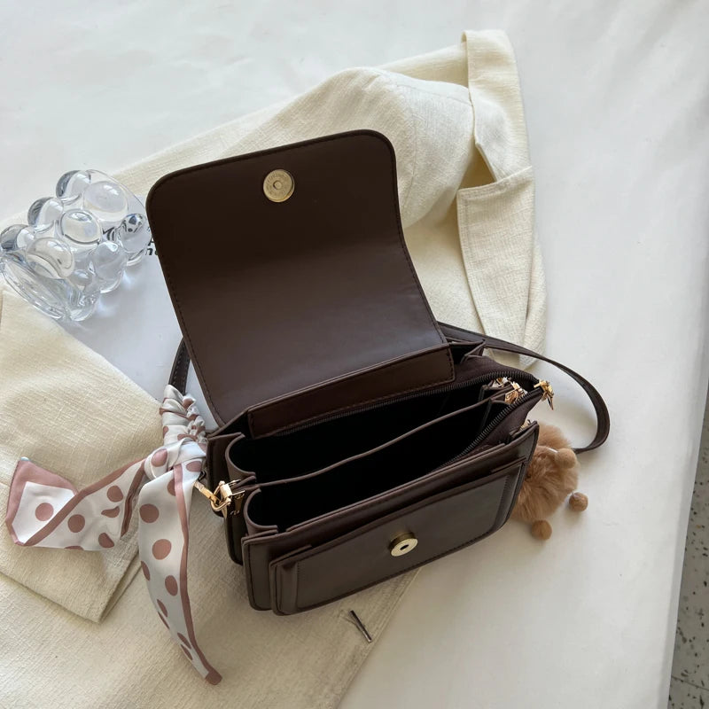 Leather Shoulder Bag Purse for Women - Fashion Crossbody Bags Underarm Bag Small Square Satchel Handbag