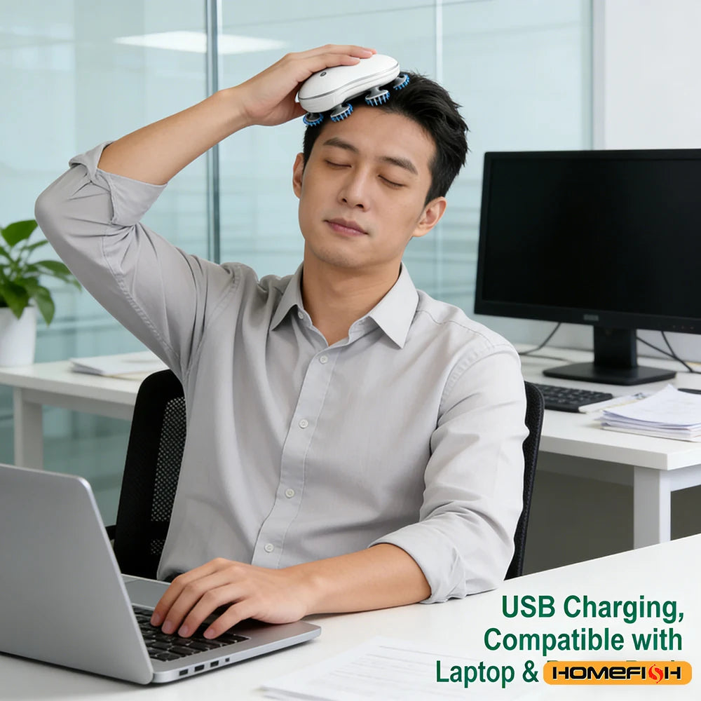 2-in-1 Electric Scalp Cleaner & Pet Massager – Deep Vibration Brush for Hair Wash & Pet Relaxation, Rechargeable & Easy to Clean