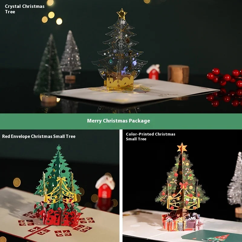 Handmade Christmas Gift Card Creative Design 3D Stereos High-end Blessing Small Thank You Card Festive Party Supply