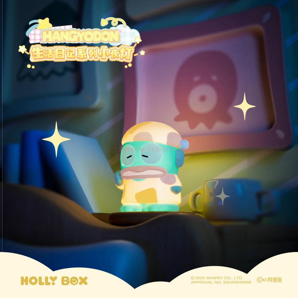 Genuine Sanrio Hangyodon Life Diary Series Light Night Blind Box Toys Anime Hangyodon Ugly Fish Girls Room Night Lamp Decor Gift