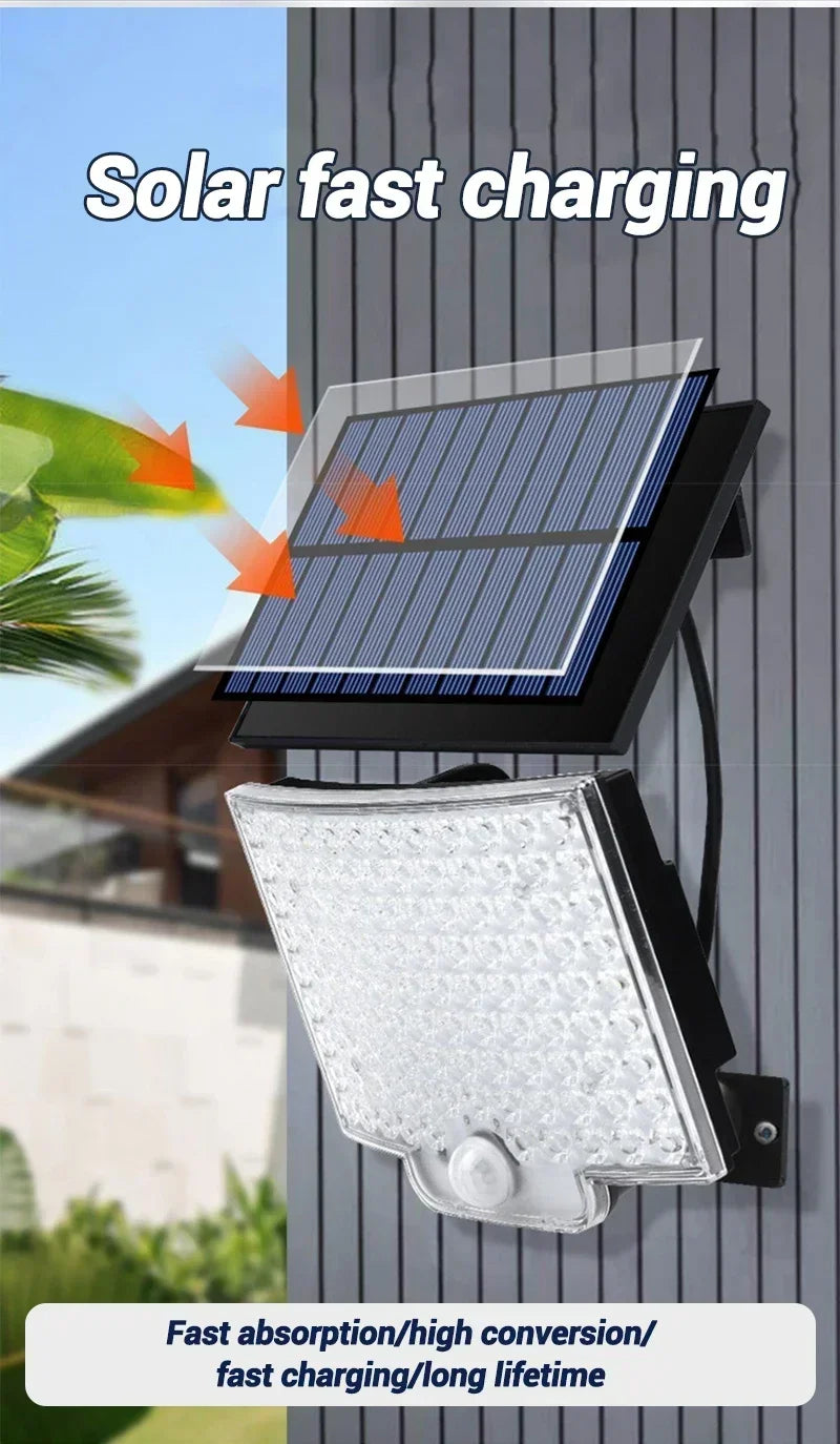 1-2pcs Super Bright 234LED Solar Light, IR Sensor Street Light, Decorative Wall Light, Multiple Switch Modes with Remote Control