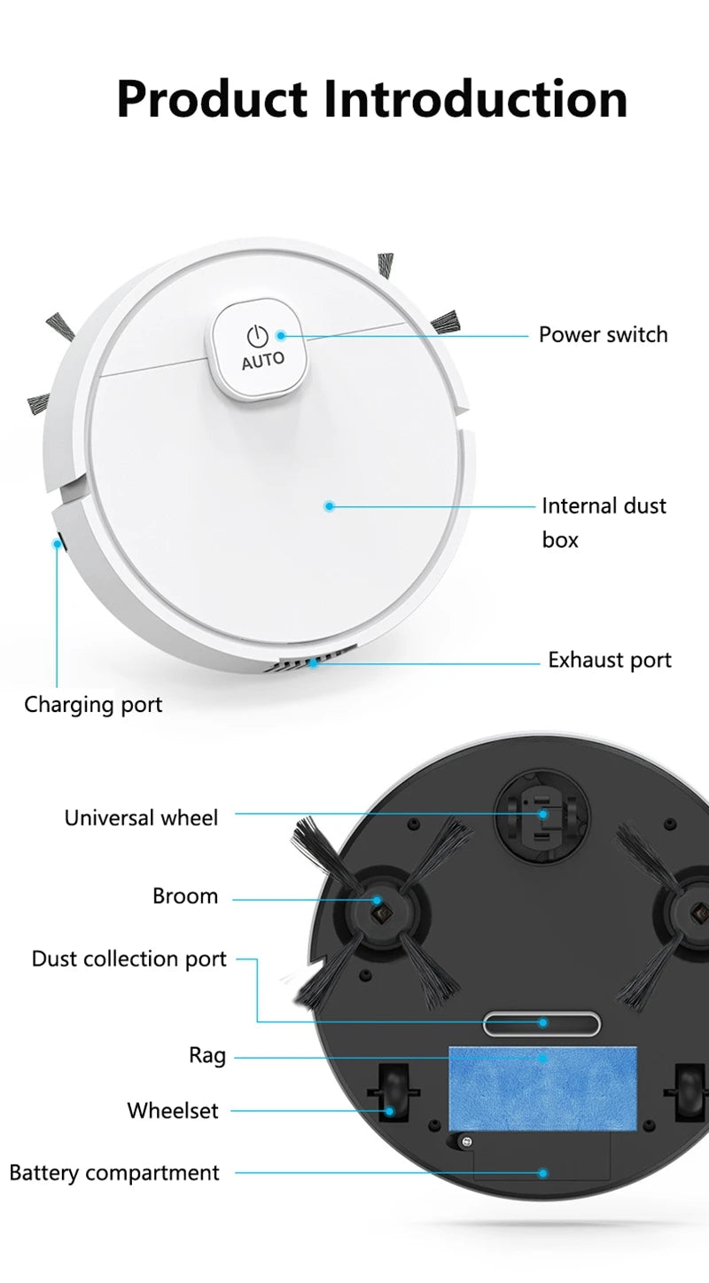 Midea 3-in-1 Smart Sweeping Robot Smart Cleaner Rechargeable Fully Automatic Vacuum Cleaner Sweep Debris Pet Hair Home Appliance