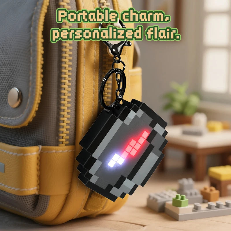 Rechargeable Compass Pixel Wind Peripheral design Toy trinket Use Movable Compass  Keychain Pendant Real-world Use Toys Gift