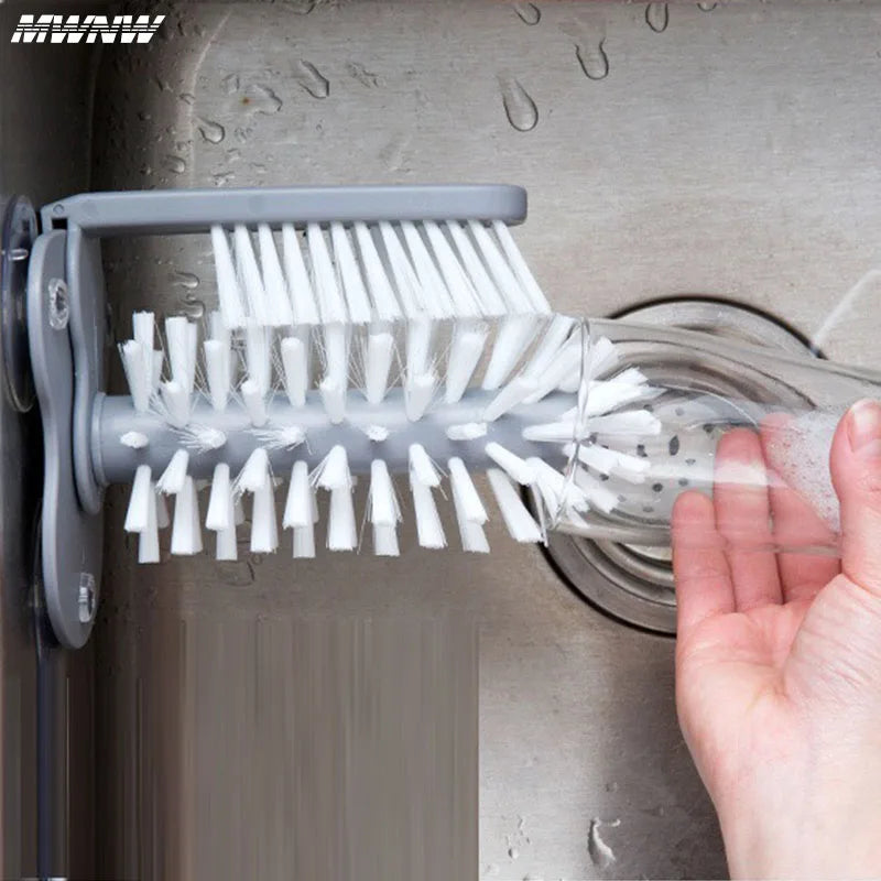 Detachable Type Sucker Cup Brush Milk Bottle Cleaning Brush Water Bottles Cleaner Glass Cup Cleaning Brush Kitchen Tools