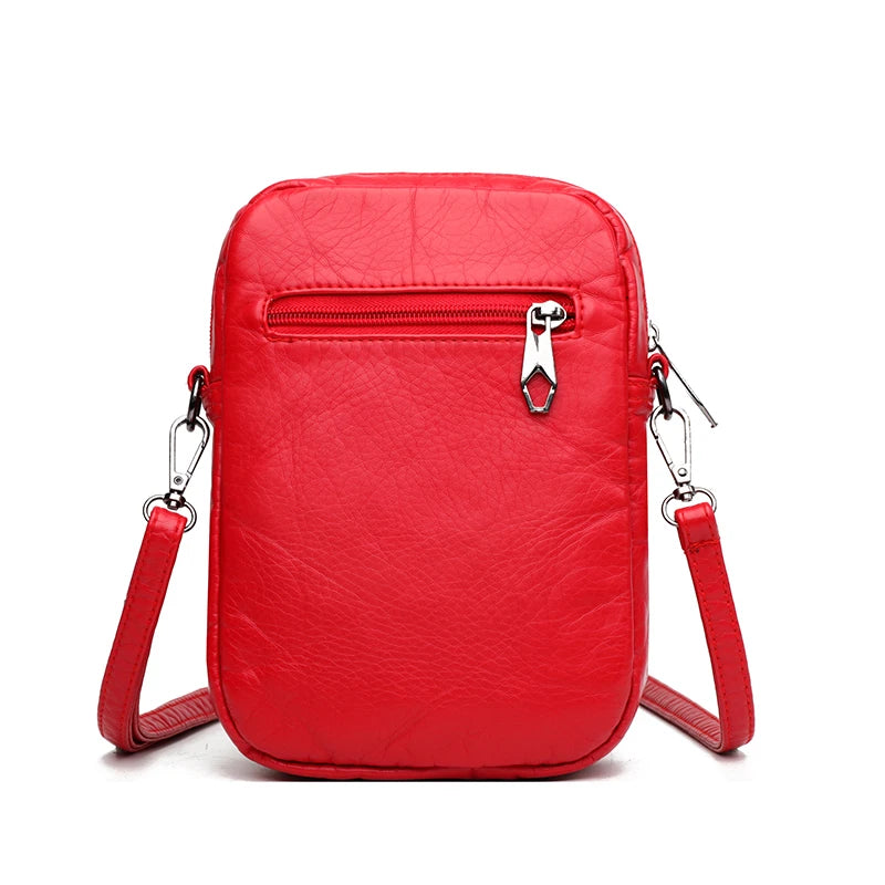 Mobile Phone Bag for Women 2024 New Fashion Soft Leather Diagonal Straddle Small Bag Multi layered Mini Zero Wallet Versatile Li