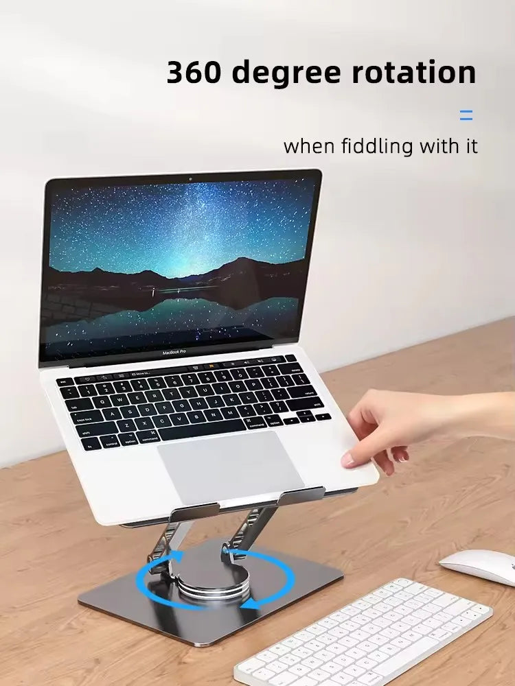 360 Swivel & Adjustable Laptop Stand for Desk Foldable & Portable Computer Stand for All Laptops up to 15.6 inches