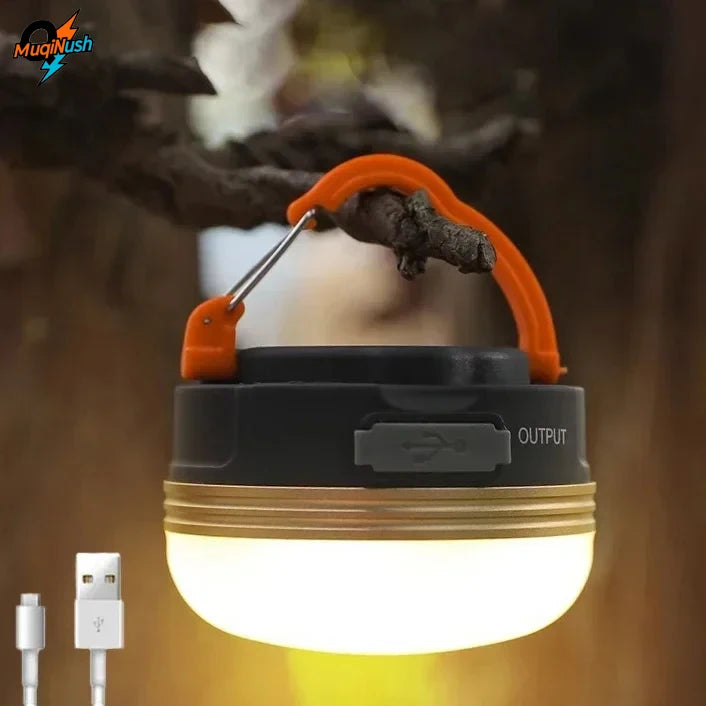 MuqiNush Rechargeable Hanging Type LED Camp Lantern Magnet Base Portable Tent Light With 3 Modes for Camping Hiking Fishing