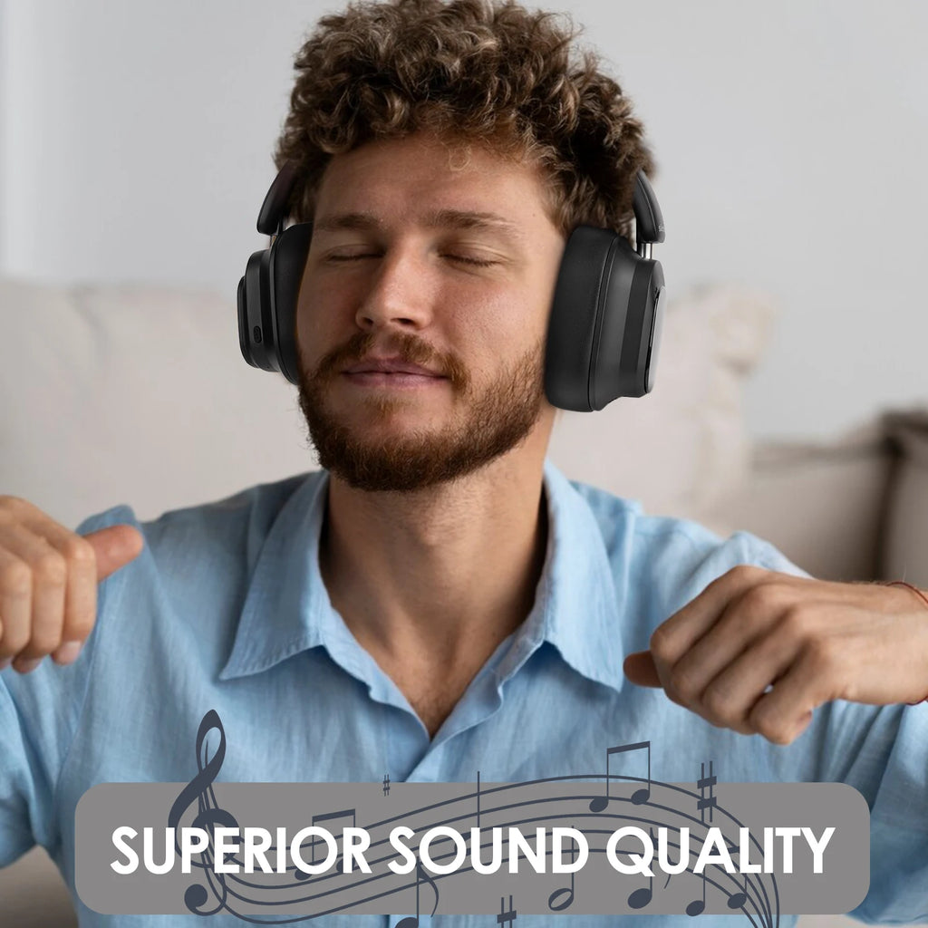 Siindoo JH-ANC930Plus Active Noise Cancelling Headphones, Hybrid Wireless Headphone With Multi Magnetic Touch Control LED Screen