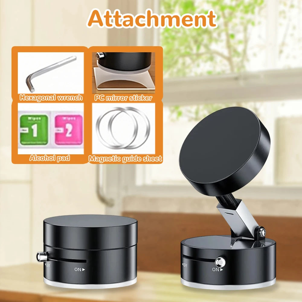 Vacuum Car  Magnetic Phone Holder Suction Cup Adjustable Phone Stand for iphone 16 pro Foldable Cell Navigation Support Bracket