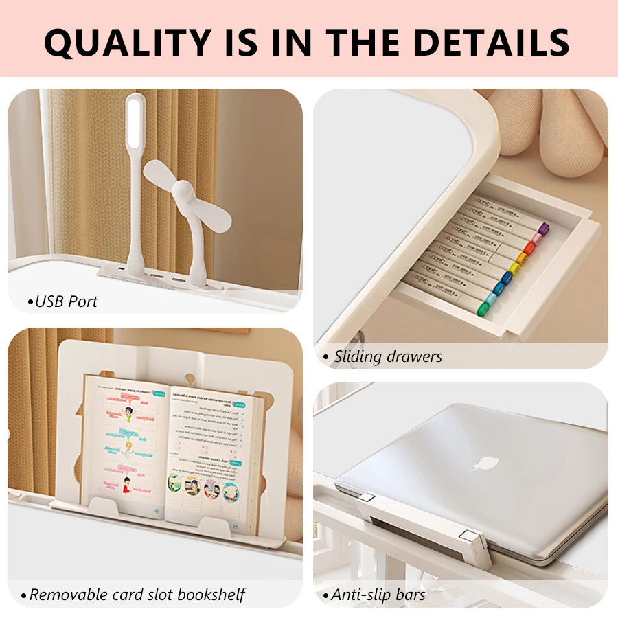 Laptop Desk Foldable Bed Table Adjustable Computer Desk Office Desk Children's Study Desk Bedroom Living Room Desk Adjustable