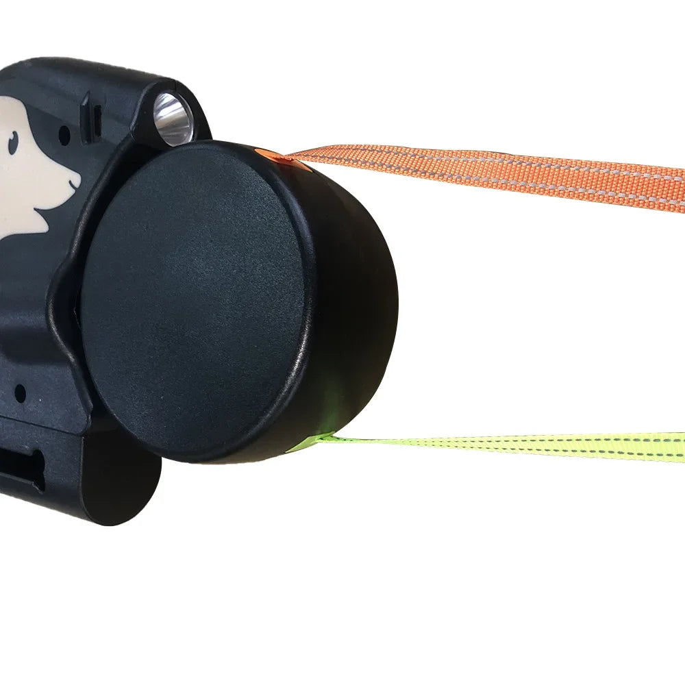 Portable Rotating Pet Leash for 2 Dogs, Double End Leash, Light Retractable Roulette, Walking Supplies