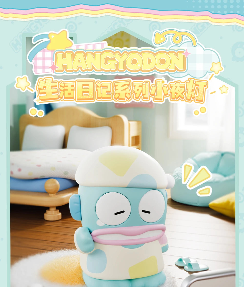 Genuine Sanrio Hangyodon Life Diary Series Light Night Blind Box Toys Anime Hangyodon Ugly Fish Girls Room Night Lamp Decor Gift
