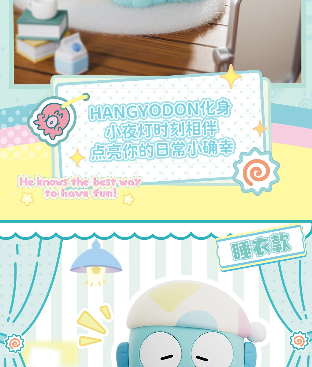 Genuine Sanrio Hangyodon Life Diary Series Light Night Blind Box Toys Anime Hangyodon Ugly Fish Girls Room Night Lamp Decor Gift