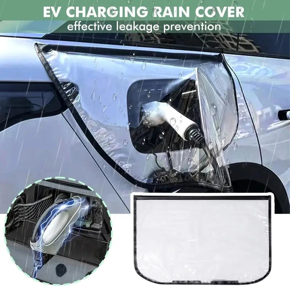 EV Charger Plug Rain Cover Magnet Transparent Charging Port Waterproof Protective Cover  Car Charging Accessories