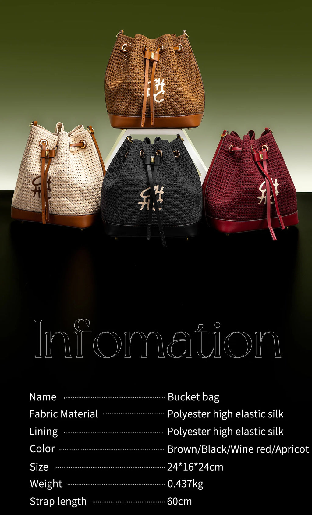 Women's Bucket Bag Vacation Style Women's Shoulder BagSpring New Fabric Splicing Design Handbag