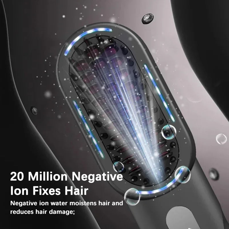 Wireless Straight Curling Hair Comb Heating Negative Ion Hair Straightener Rechargeable Anti-scalding Electric Hair Care Brushes