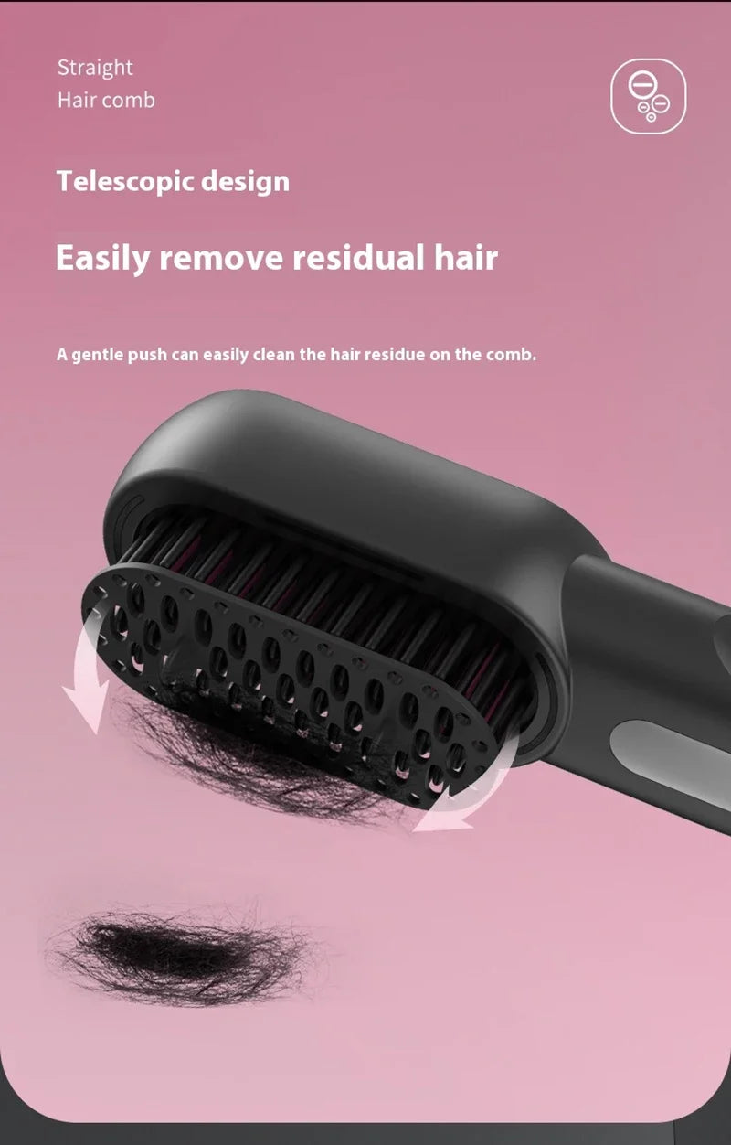 Wireless Straight Curling Hair Comb Heating Negative Ion Hair Straightener Rechargeable Anti-scalding Electric Hair Care Brushes