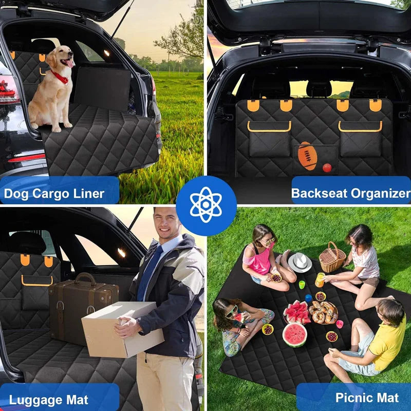 Waterproof Dog Car Seat Cover Trunk Case Dog Car Transporter Travel Mat Pad Dog Carriers Hammock For Small Medium Large Dogs