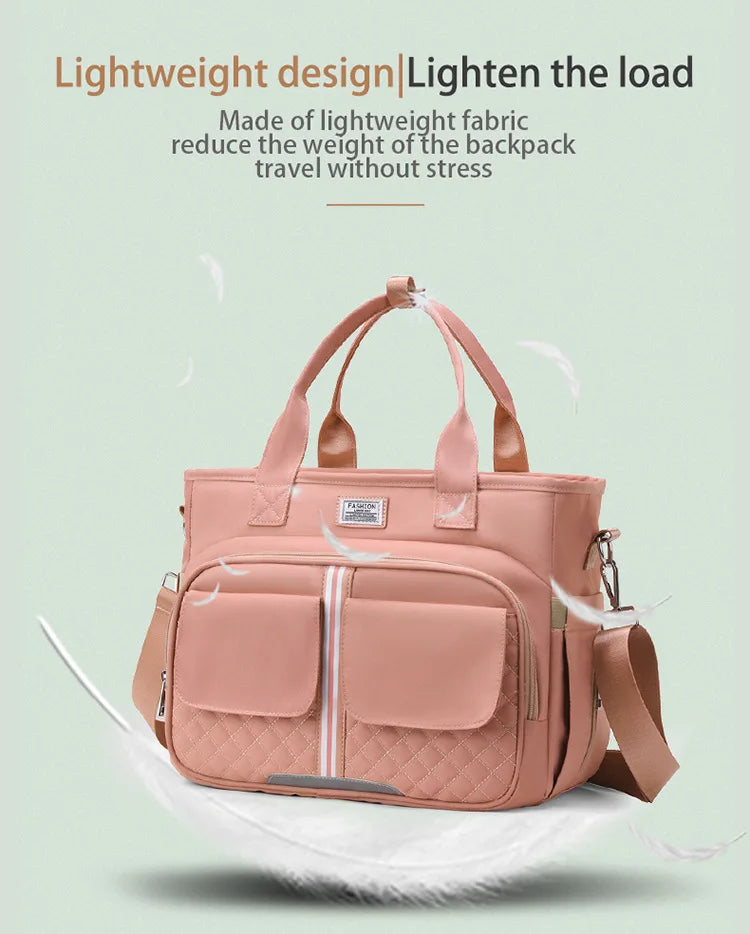 Multifunctional Insulated Picnic Bag Reusable Colorful  large capacity lunch bag with double pockets, portable lunch bag