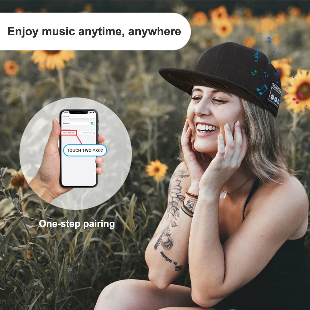Music Hat Wireless Bluetooth Speaker Hat Baseball Cap & Headphones Supports Volume Control Motion Music Hedset With Microphone