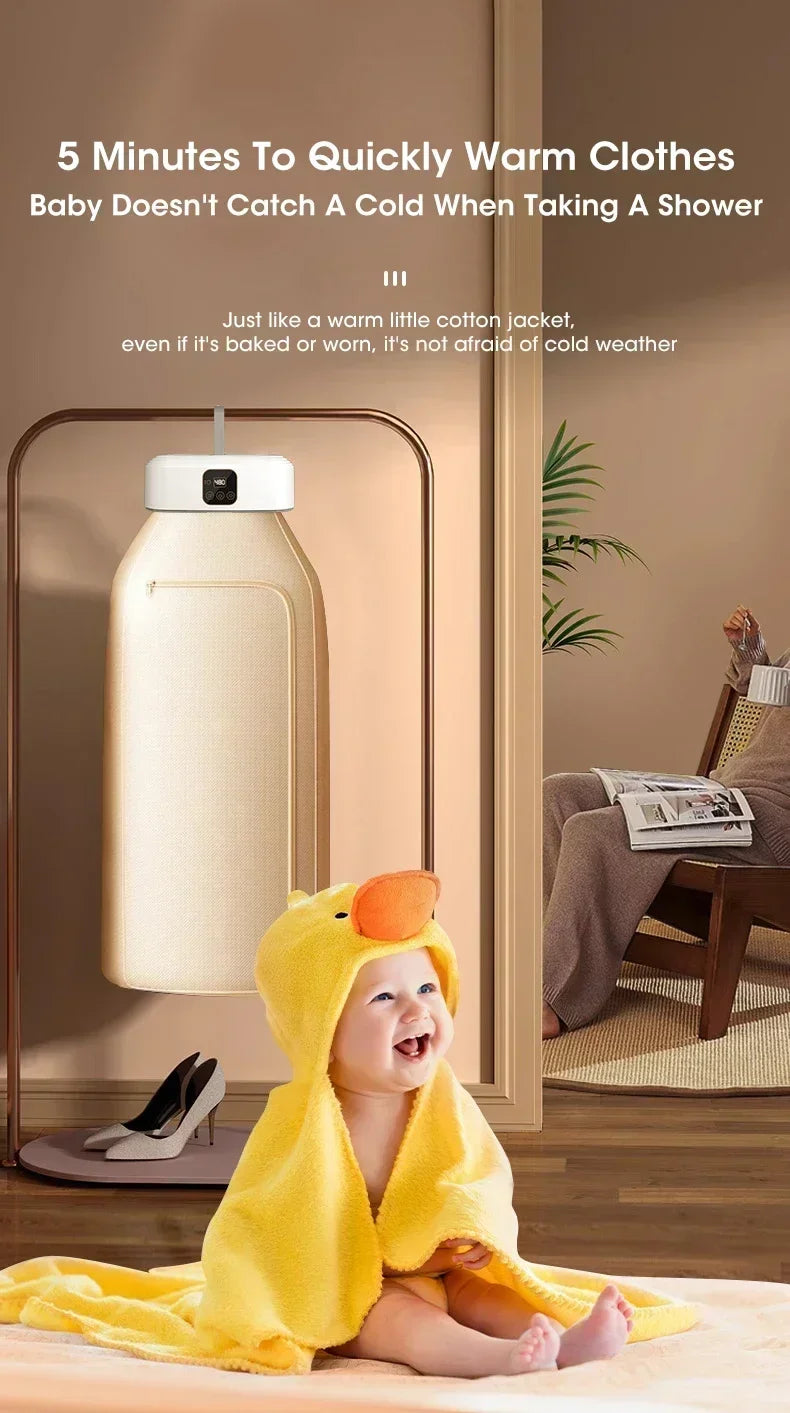 Mini Portable Dryer Foldable Electric Dryer Intelligent Timed Fast Drying Household Cabinet with Drying Bag Compact Travel Style