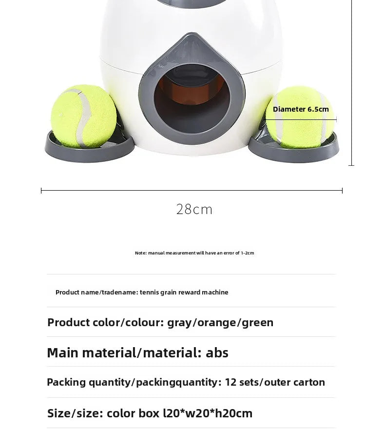 2 in 1 Dog Pet Interactive Toy Tennis Ball Launcher Automatic Throwing Training Reward Machine Fun Feeding Machine Pet Supplies
