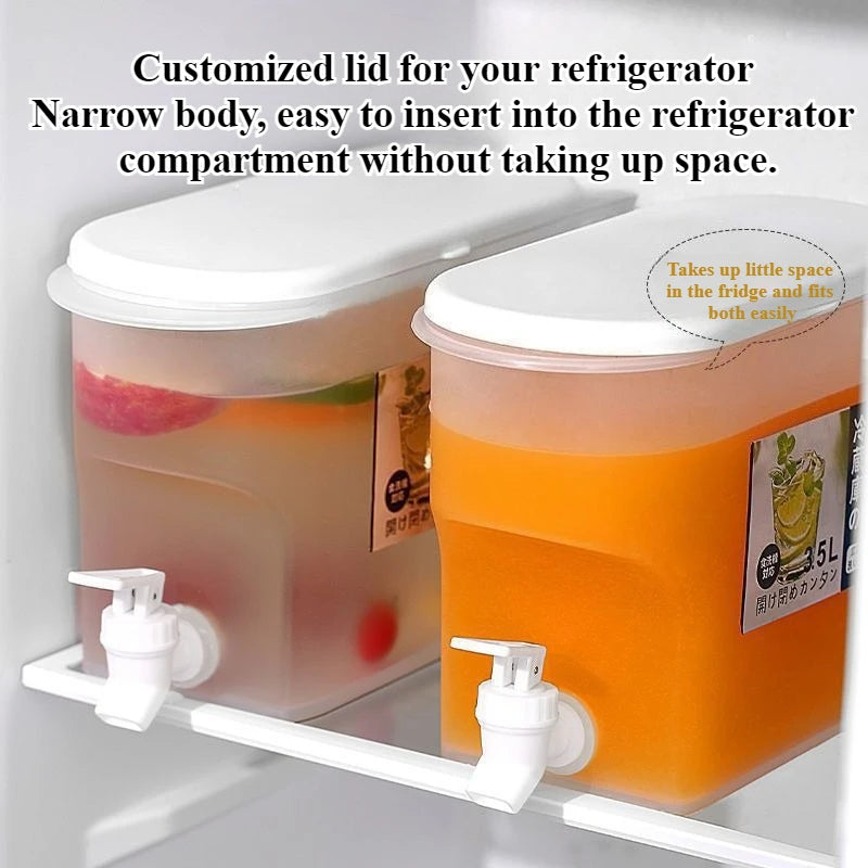 3.5L Home Refrigerator Cold Water Bottle with Faucet Summer Cold Water Bucket Outdoor Ice Water Drinking Bucket Water Bottles