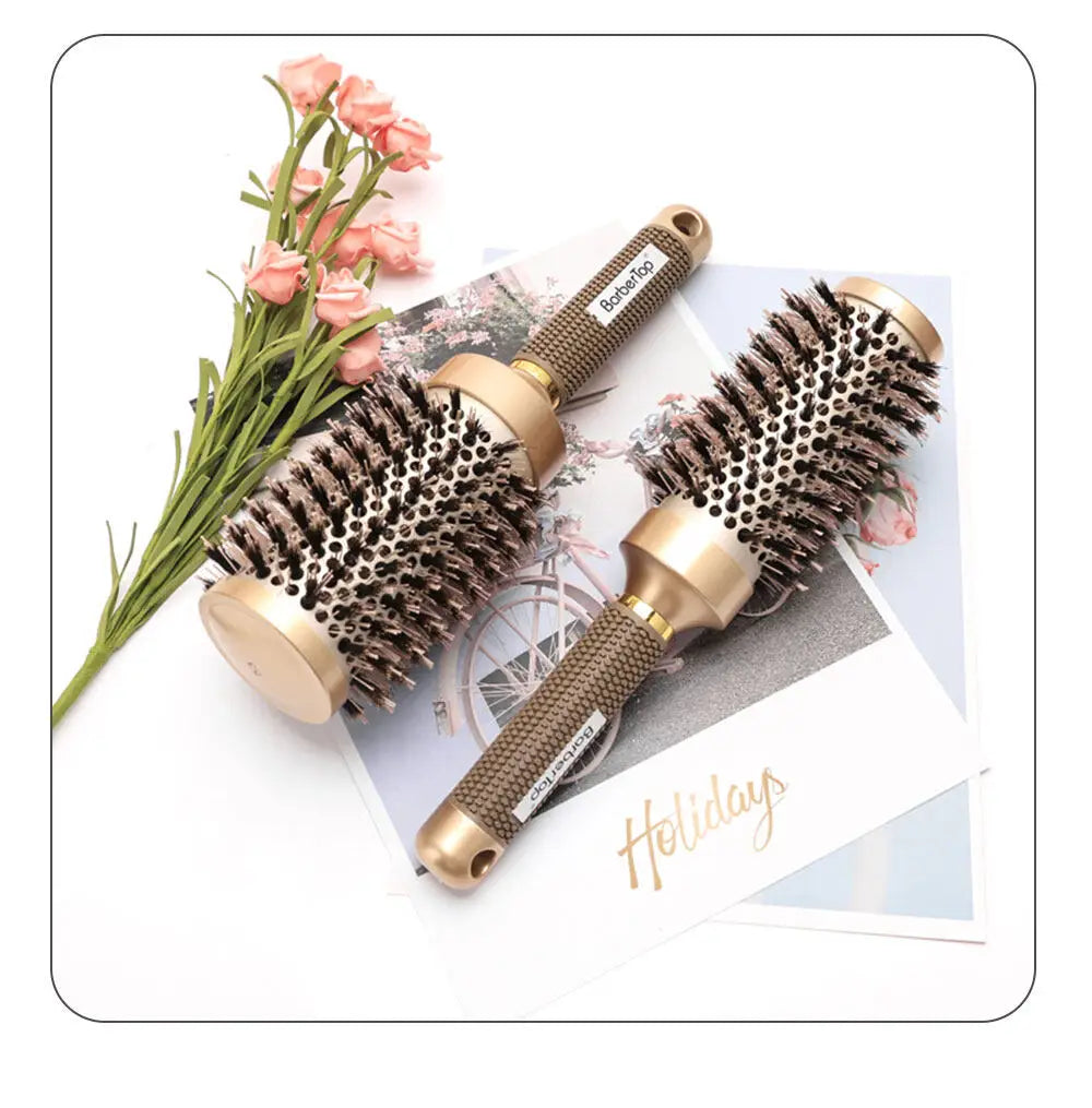 Pro Salon Hairdressing Comb Women's Curling Hairbrush Cylindrical Hairdresser Brushes Barbershop Styling Tool Accessories Tools
